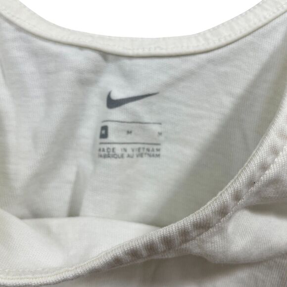 Nike Medium Ivory Crop Top 100%‎ Cotton Sleeveless Drawstring Hem - Picture 3 of 5
